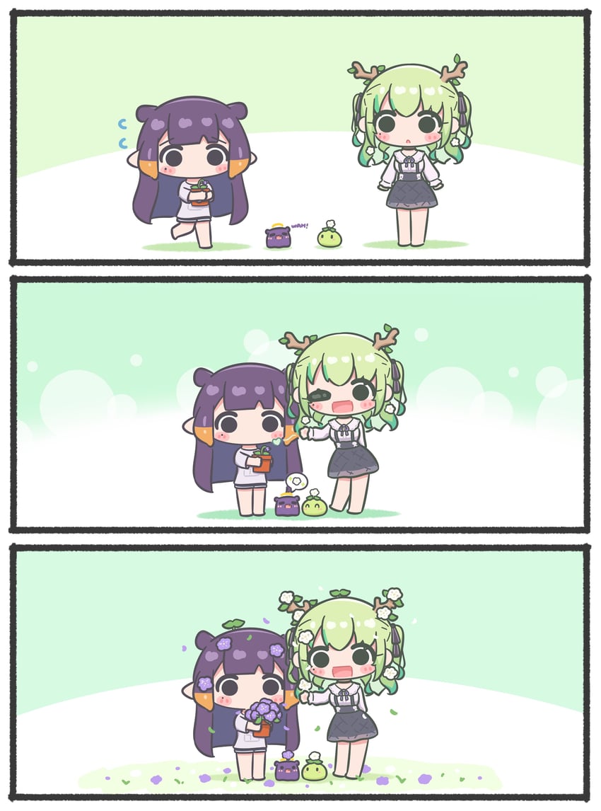 ninomae ina'nis, ceres fauna, takodachi, and sapling (hololive and 1 more) drawn by mpien