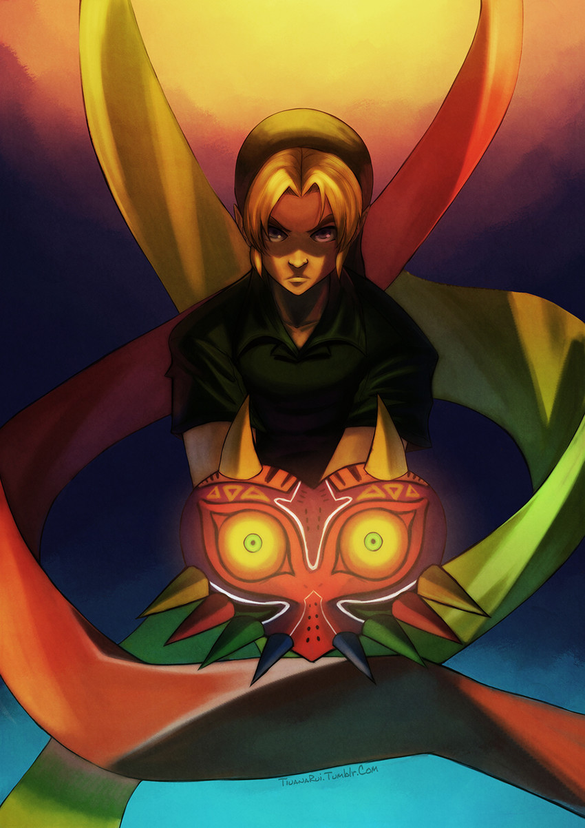 link and majora (the legend of zelda and 1 more) drawn by tiuana_rui