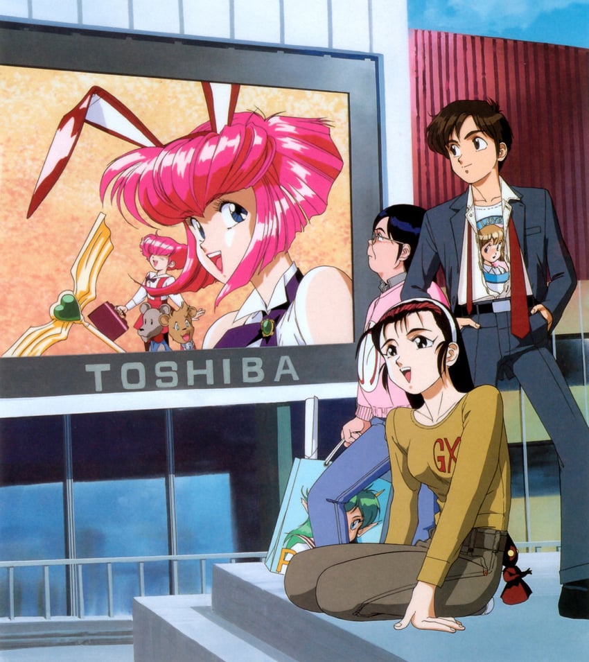 misty may, kubo ken, and fujihara misuzu (otaku no video) drawn by sonoda_ken'ichi