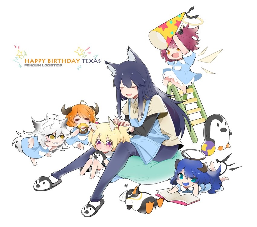 texas, lappland, exusiai, mostima, sora, and 2 more (arknights) drawn by shinnasuka025