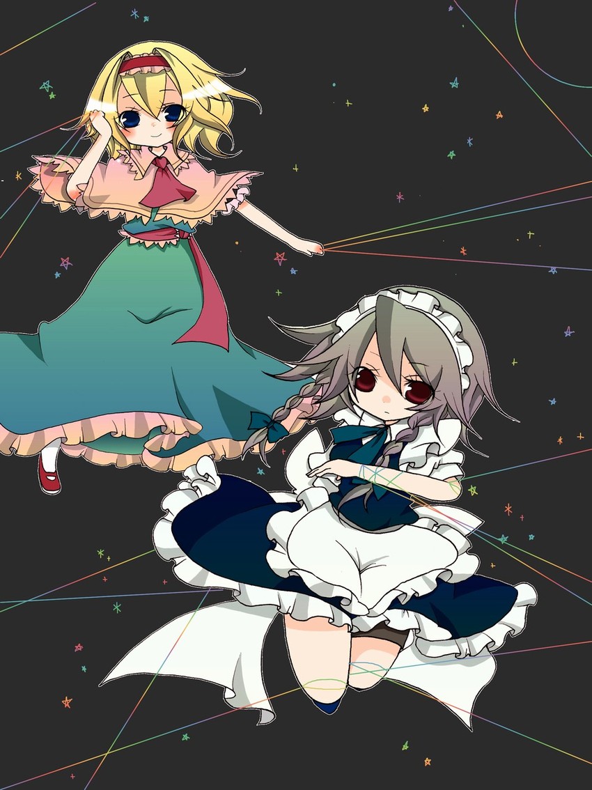 izayoi sakuya and alice margatroid (touhou) drawn by haru_(citron_citron)