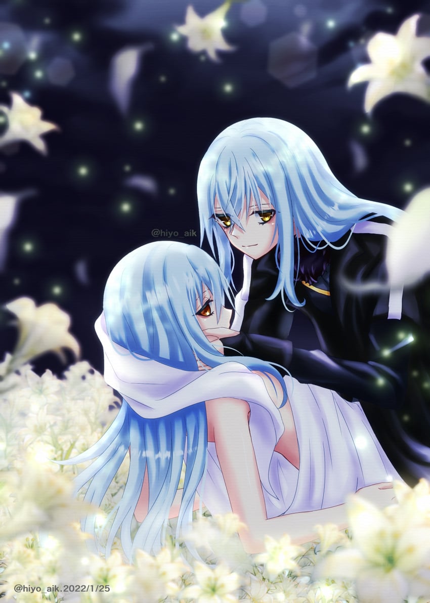 rimuru tempest and ciel (tensei shitara slime datta ken) drawn by hiyo_(monstarpinkcat)