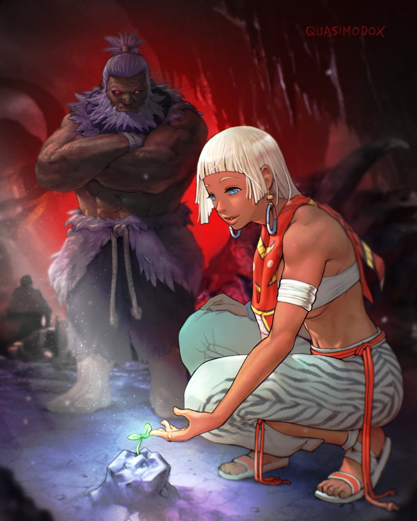 elena and akuma (street fighter and 1 more) drawn by quasimodox