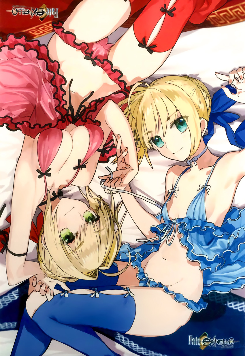 artoria pendragon, saber, and nero claudius (fate and 2 more) drawn by wada_arco