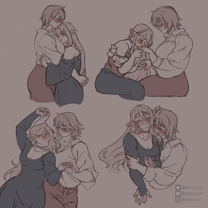 marcille donato and falin touden (dungeon meshi) drawn by murasaki-yuri