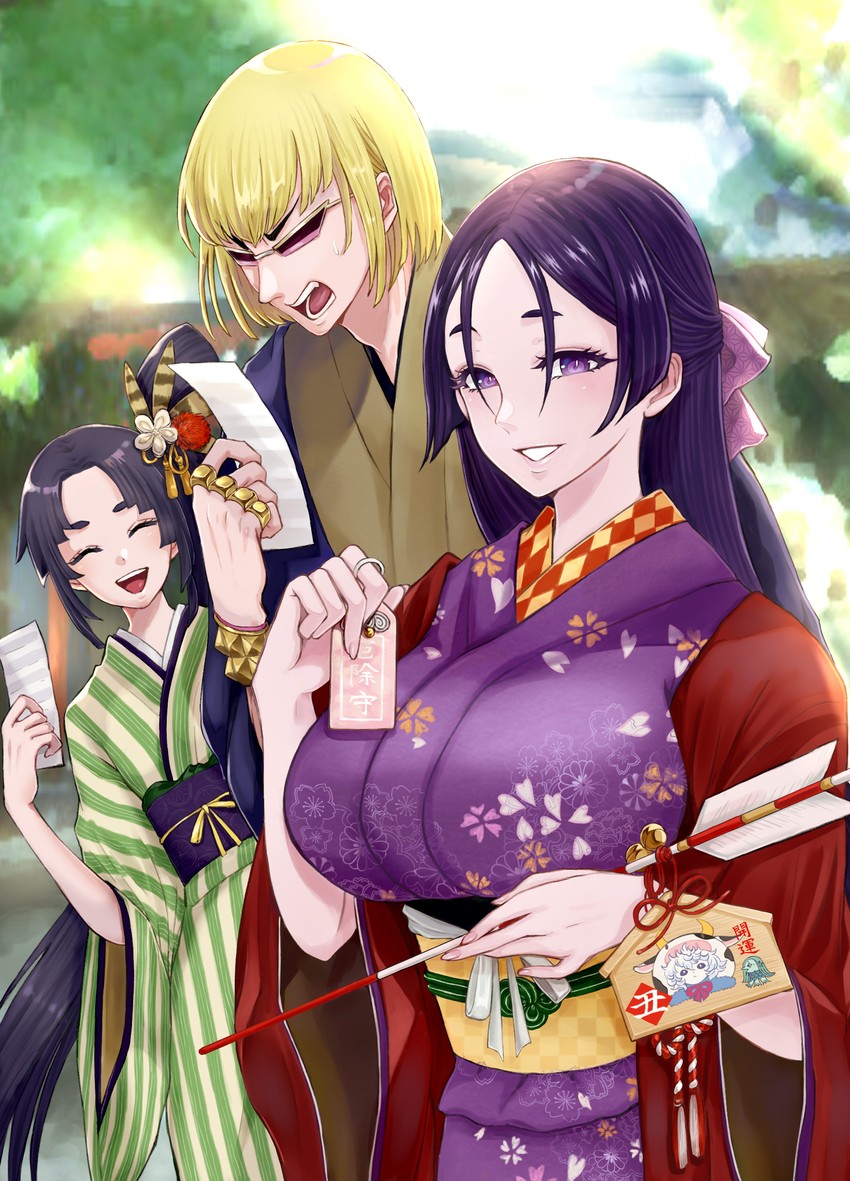 minamoto no raikou, fou, ushiwakamaru, and sakata kintoki (fate and 1 more) drawn by ginshima_jill