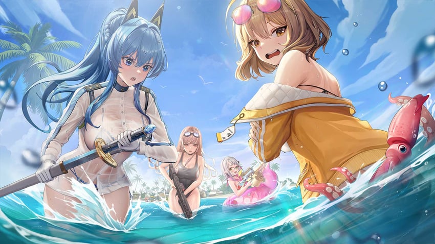 anis, helm, rapi, and neon (goddess of victory: nikke)