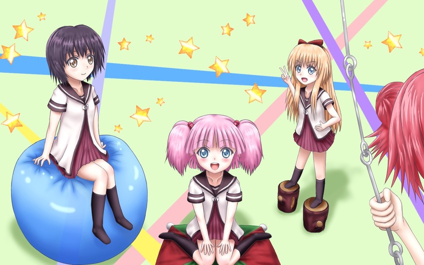 toshinou kyouko, akaza akari, funami yui, and yoshikawa chinatsu (yuruyuri) drawn by skepticalism