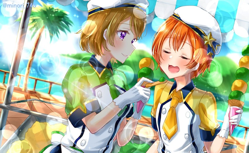 hoshizora rin and koizumi hanayo (love live! and 2 more) drawn by chigusa_minori