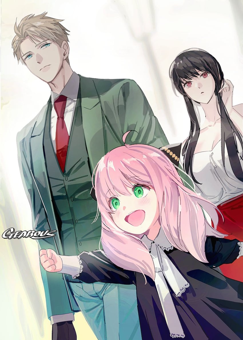 yor briar, anya, and twilight (spy x family) drawn by gearous