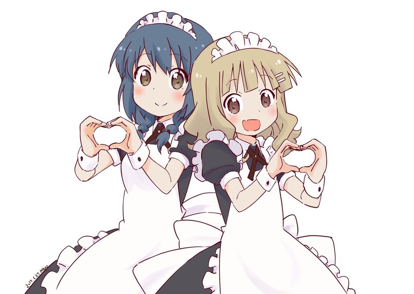 oomuro sakurako and furutani himawari (yuruyuri) drawn by shirakawa_mayumi