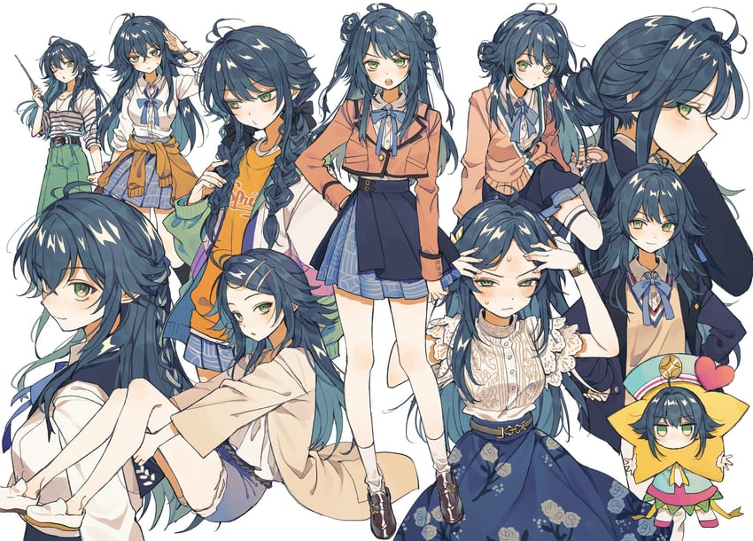 shinosawa hiro, fujita kotone, hanami ume, hanami saki, tsukimura temari, and 6 more (idolmaster and 1 more) drawn by kurodeko
