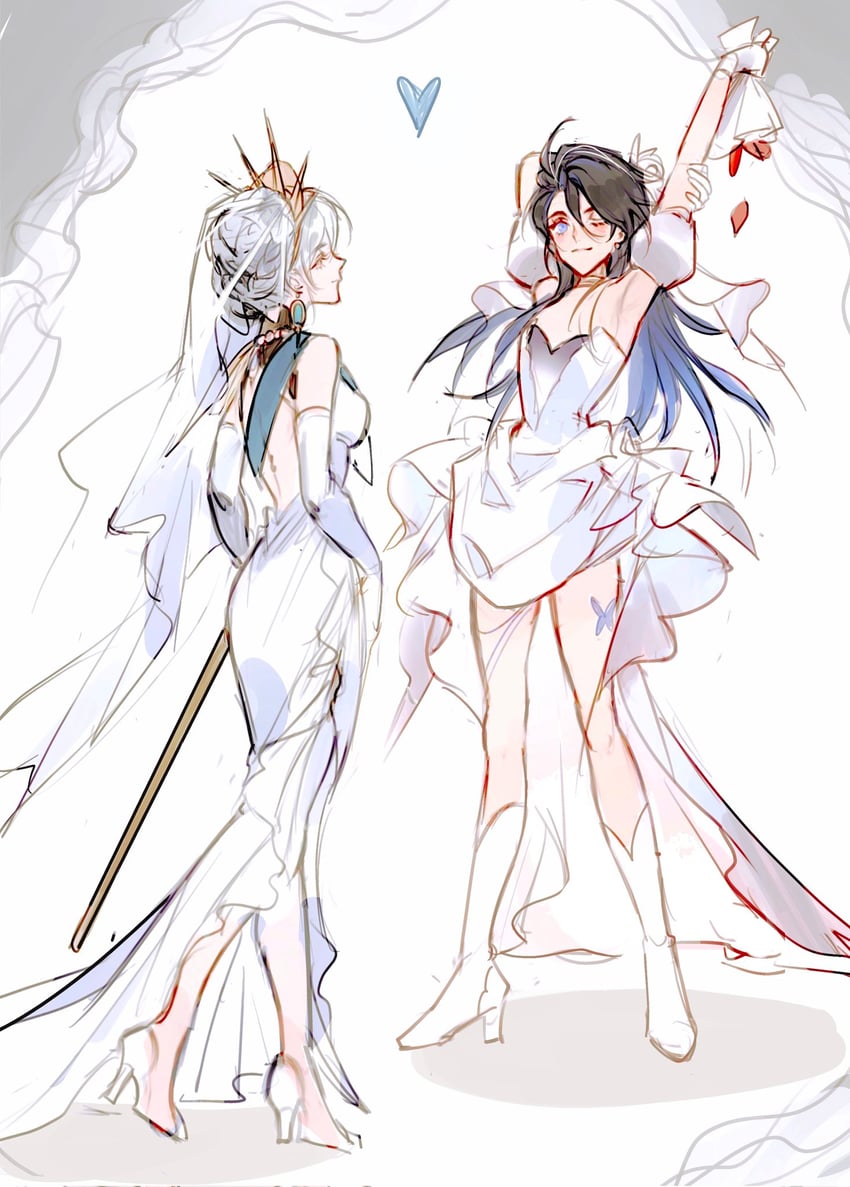 bronya rand and seele (honkai and 1 more) drawn by mie_xing