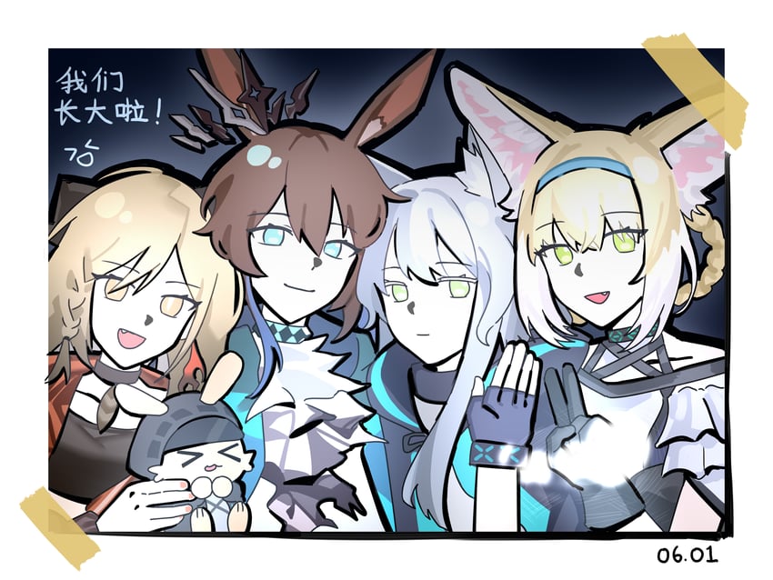 doctor, amiya, suzuran, rosmontis, and ifrit (arknights) drawn by wwfo_2