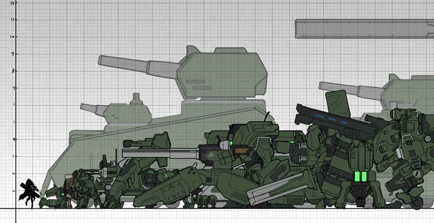 m4a1, cyclops, aa-02 sinner, hydra, typhon, and 10 more (girls' frontline) drawn by pure_boy