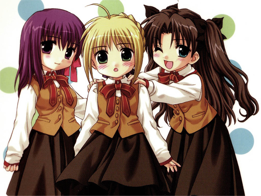 artoria pendragon, saber, tohsaka rin, and matou sakura (fate and 1 more)