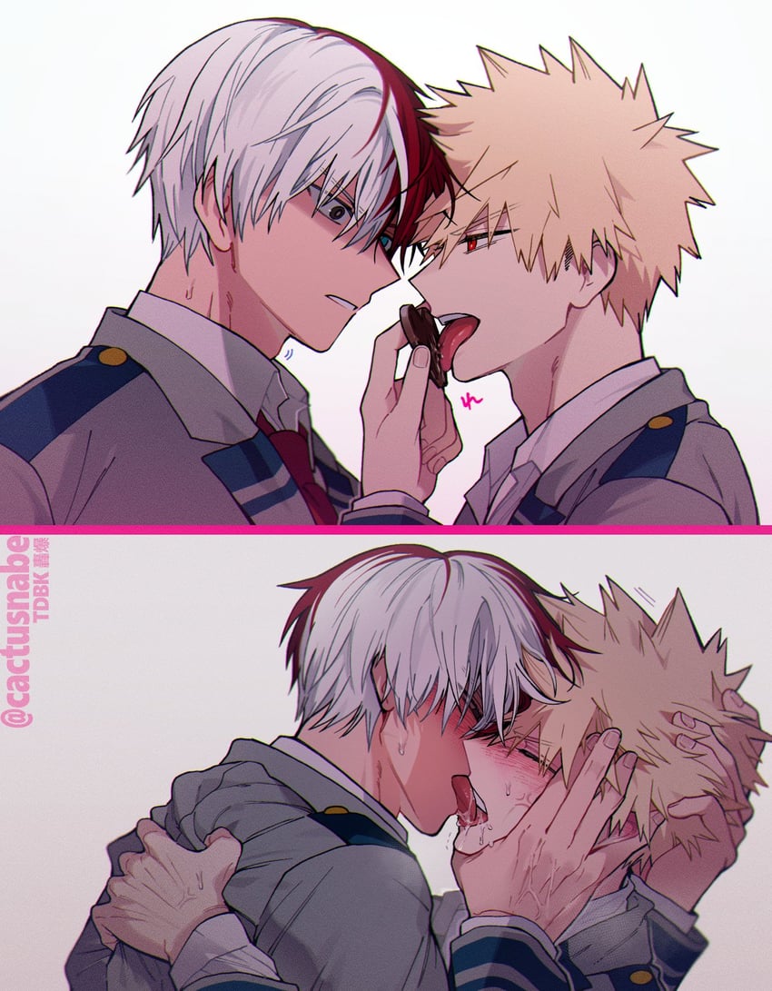 bakugou katsuki and todoroki shoto (boku no hero academia) drawn by cactusnabe