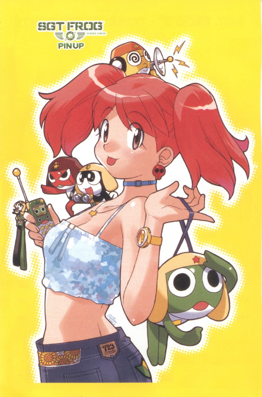 keroro, hinata natsumi, giroro, tamama, and kururu (keroro gunsou) drawn by yoshizaki_mine