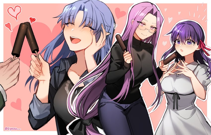 matou sakura, medusa, medea, and kuzuki souichirou (fate and 2 more) drawn by rijjin