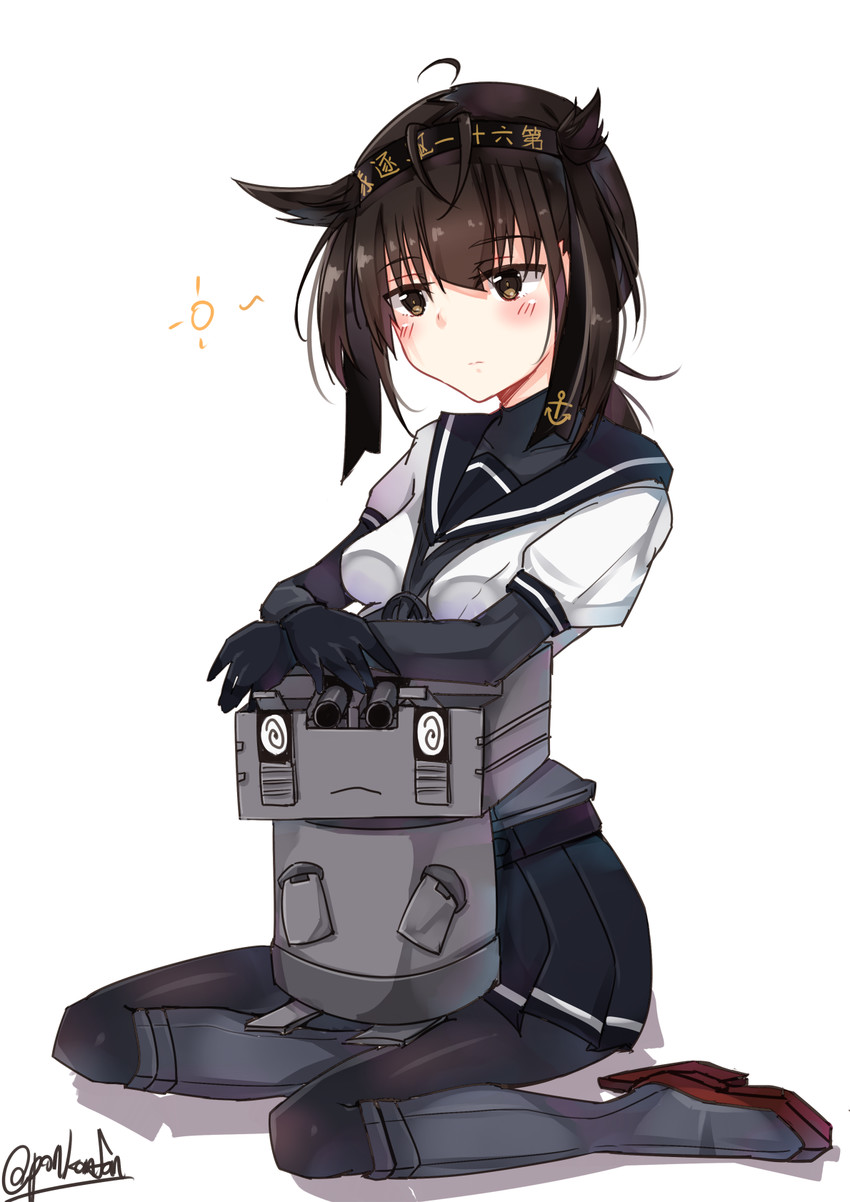hatsuzuki and chou-10cm-hou-chan (kantai collection) drawn by p.k.f