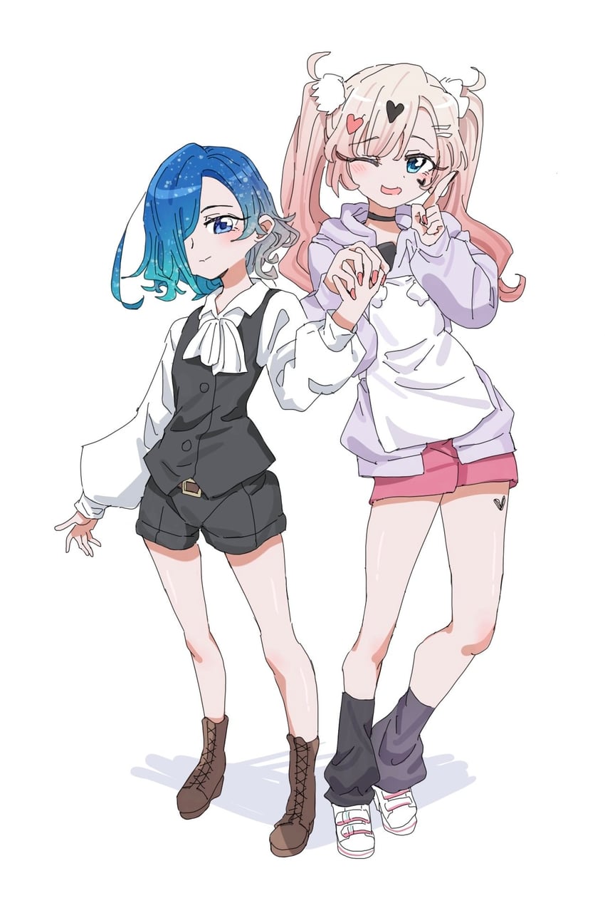 nakaji uto and kedarui aashii (kimi no koto ga dai dai dai dai daisuki na 100-nin no kanojo) drawn by dalidari27