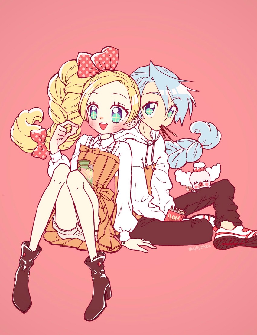 kirahoshi ciel, pikario, pekorin, and julio (precure and 1 more) drawn by aji_fry