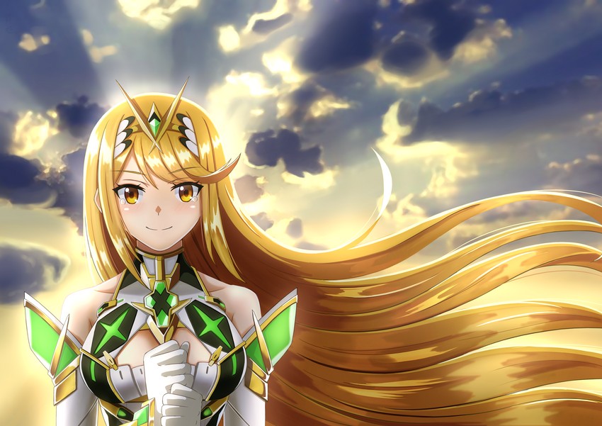 mythra (xenoblade chronicles and 1 more) drawn by yanwu-ji