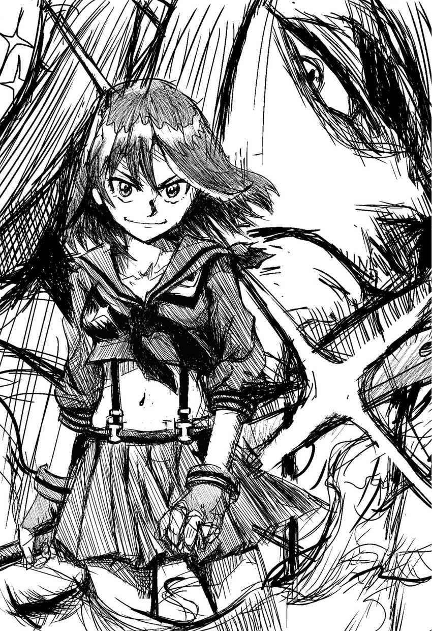 matoi ryuuko, senketsu, and kiryuuin satsuki (kill la kill) drawn by fukumura