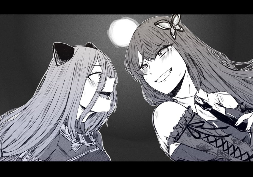 funada kiito and shiba tomoshibi (assault lily) drawn by nigari_(ngari_0115)