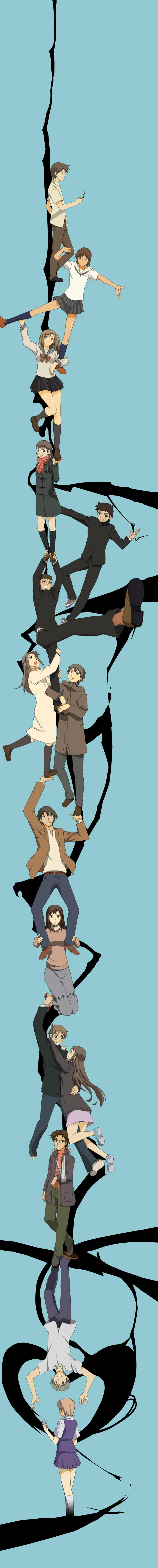 shinohara akari, sawatari sayuri, toono takaki, nagamine mikako, sumita kanae, and 3 more (durarara!! and 3 more) drawn by puruu