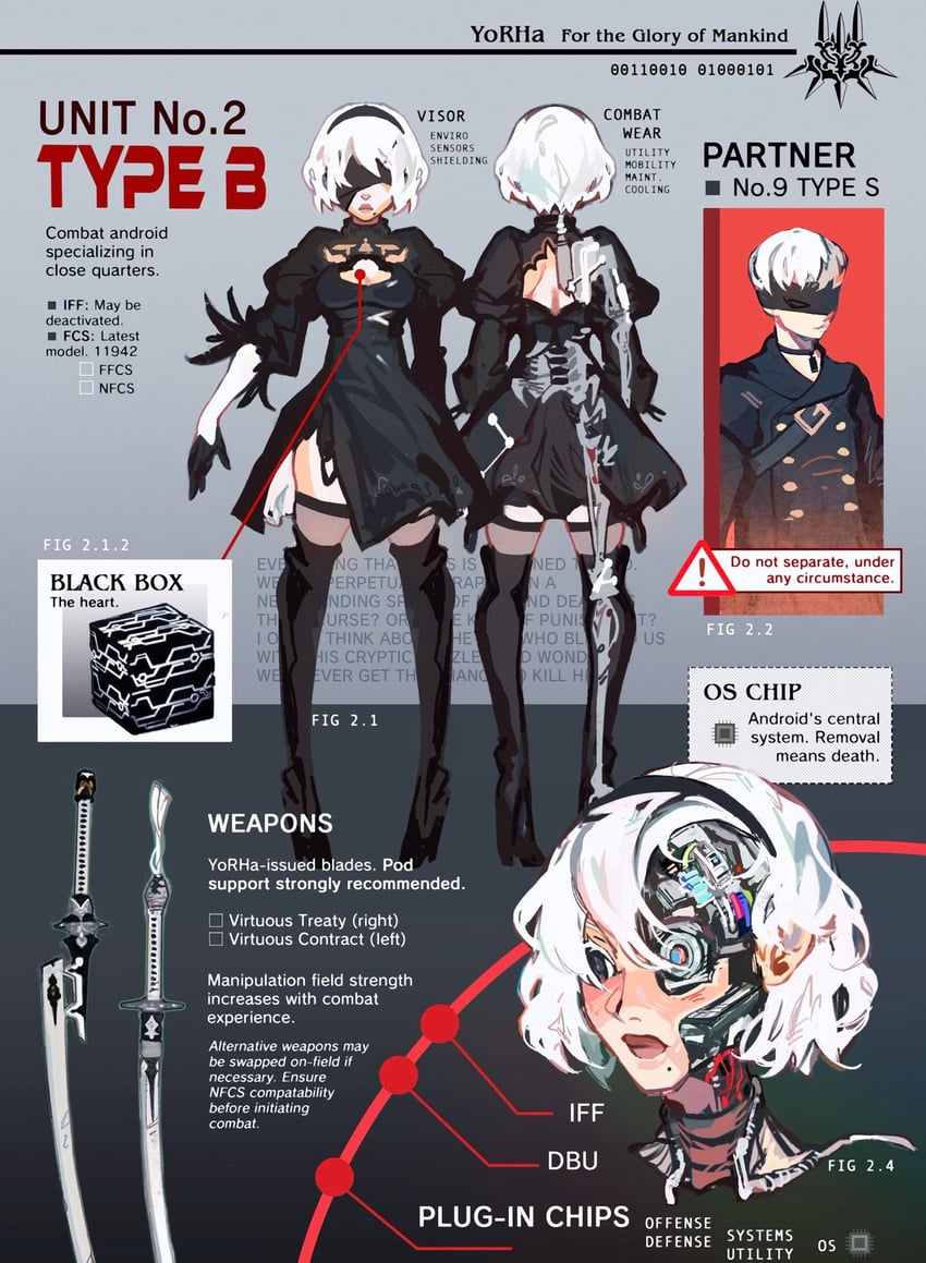 2b and 9s (nier and 1 more) drawn by elias_(elusivelisa_)