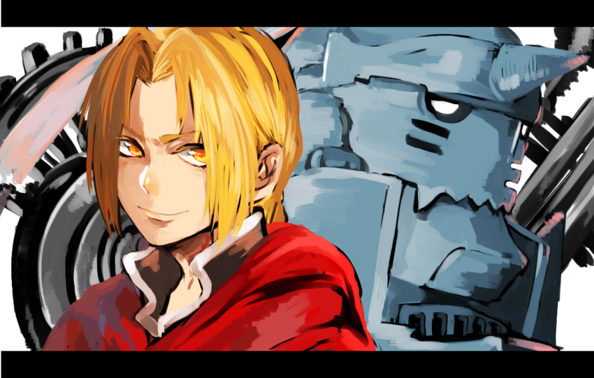 edward elric and alphonse elric (fullmetal alchemist) drawn by gou_(levishii)