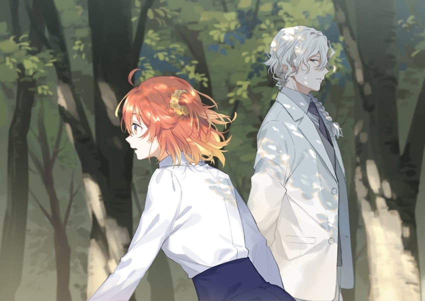 fujimaru ritsuka and marisbury animusphere (fate and 1 more) drawn by n_oel