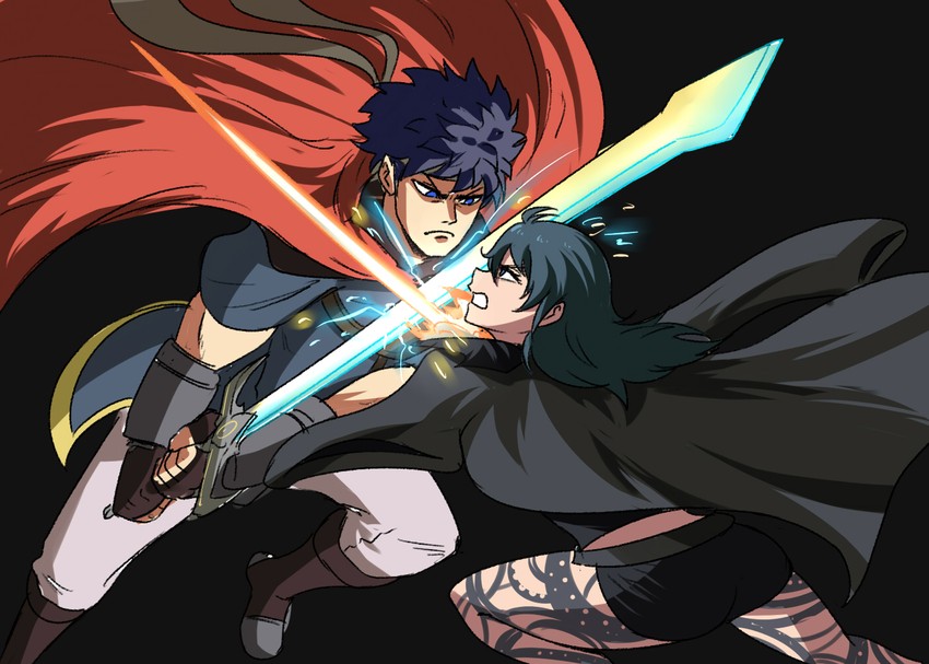 female byleth and ike (fire emblem and 2 more) drawn by tina_fate