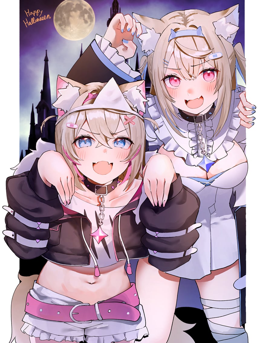 fuwawa abyssgard and mococo abyssgard (hololive and 1 more) drawn by kashio_(92984798)
