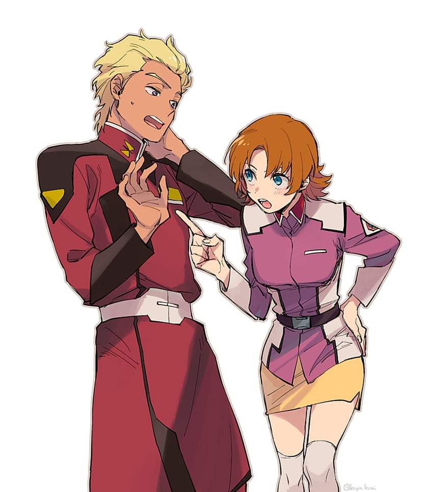 dearka elsman and miriallia haw (gundam and 1 more) drawn by wakaya_hana
