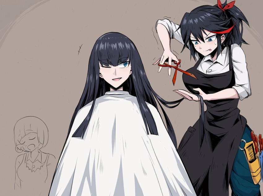 matoi ryuuko, kiryuuin satsuki, and mankanshoku mako (kill la kill) drawn by shimure_(460)