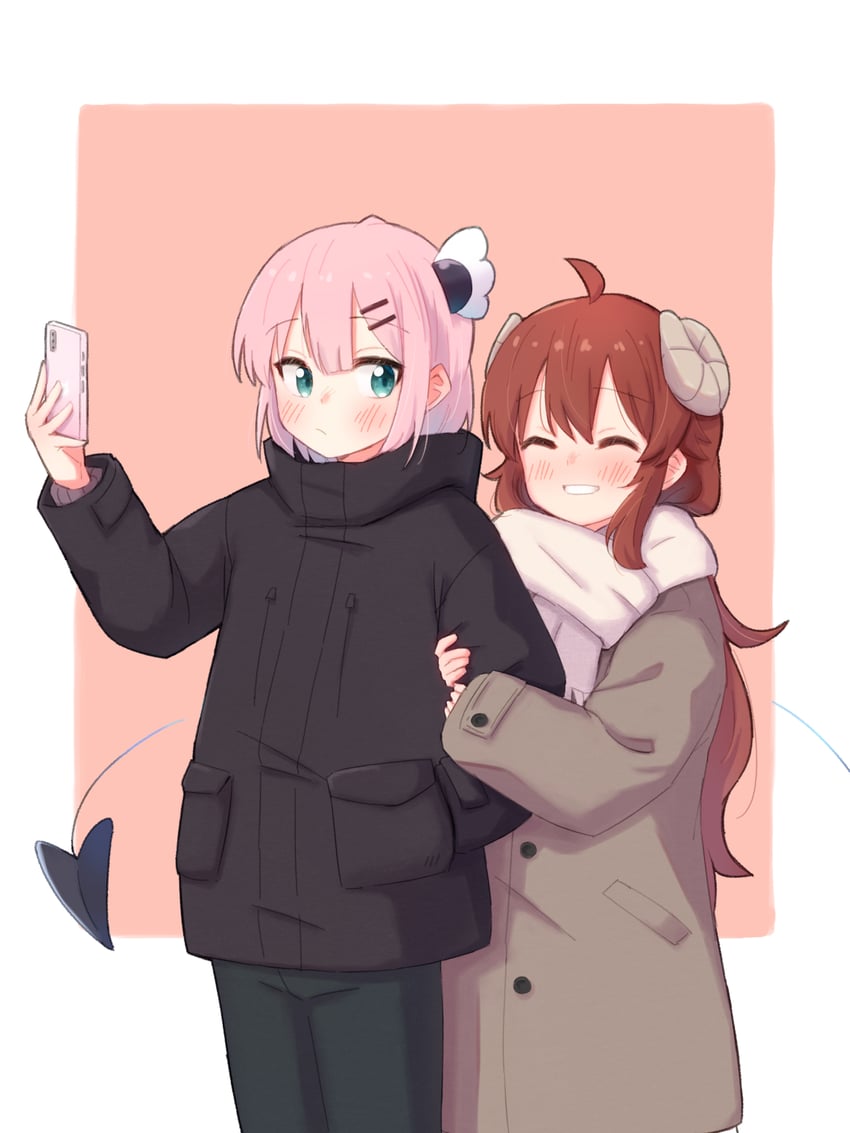 yoshida yuuko and chiyoda momo (machikado mazoku) drawn by kuramoto_takato