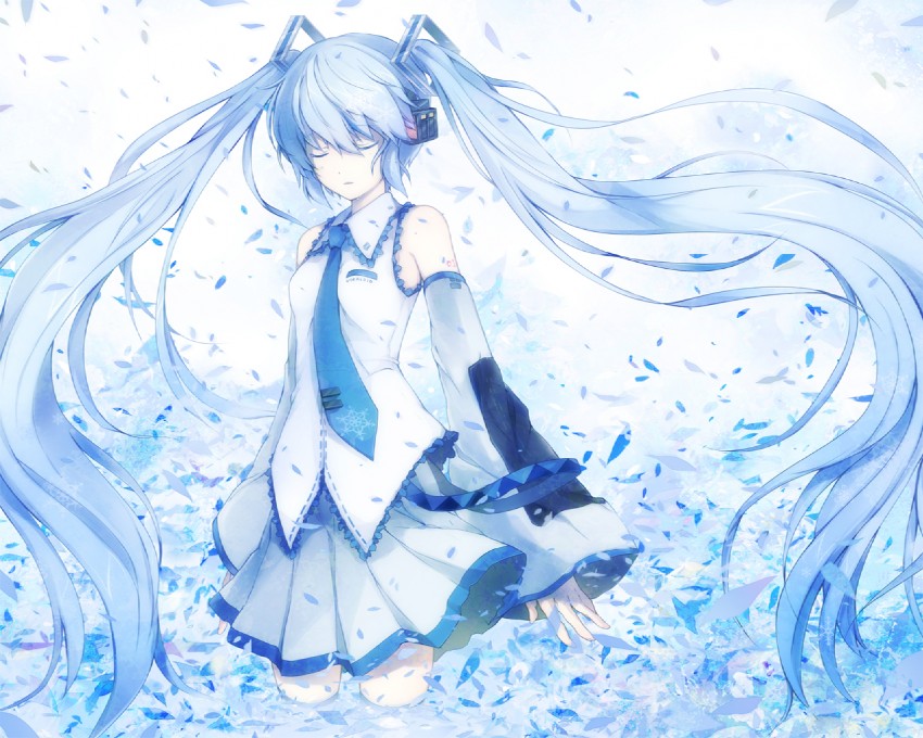 hatsune miku and yuki miku (vocaloid) drawn by 6u_(eternal_land)