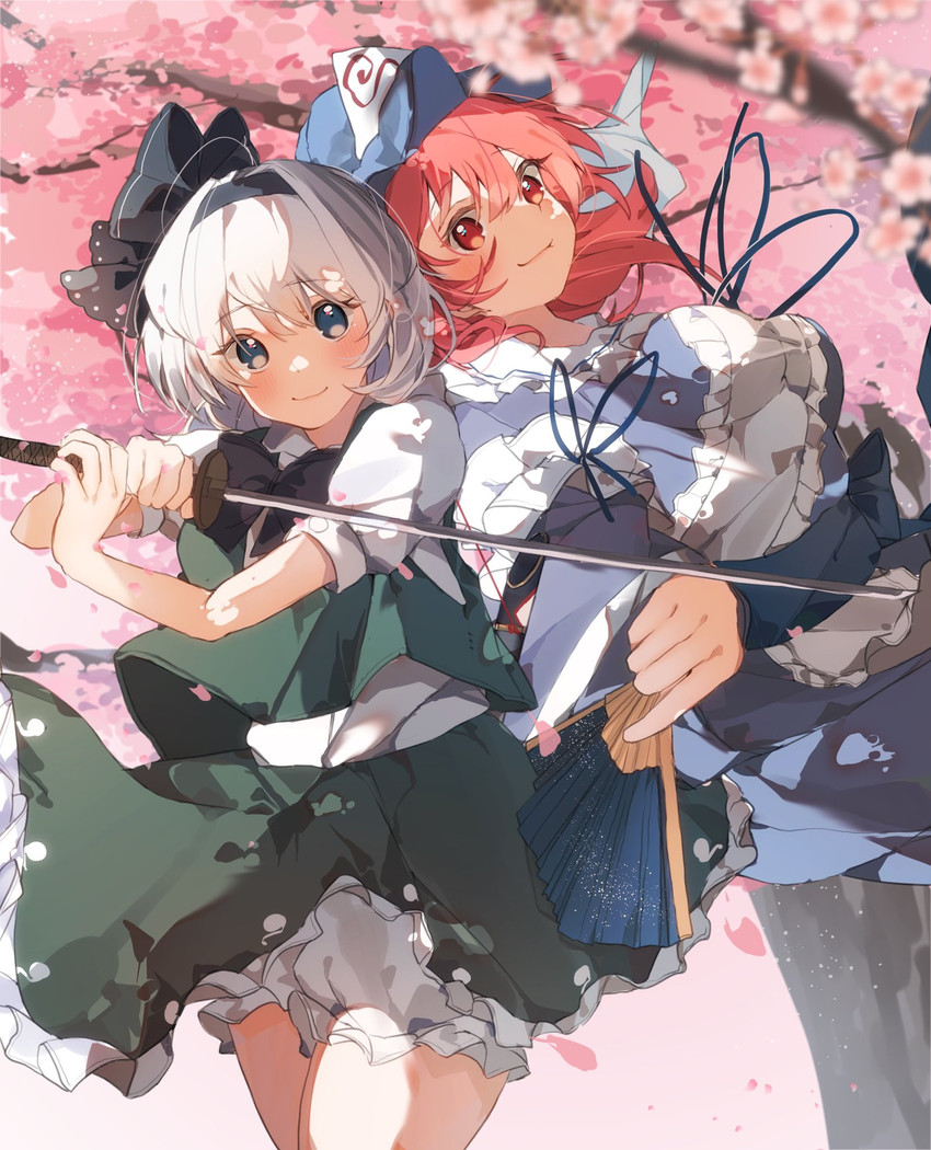 konpaku youmu and saigyouji yuyuko (touhou) drawn by higa_(gominami)