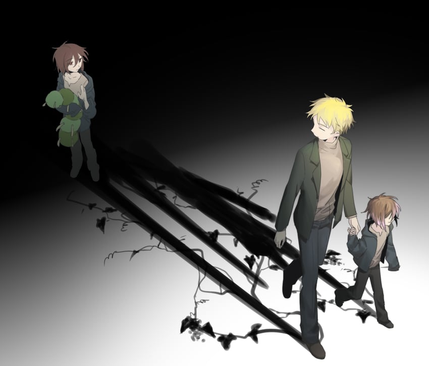 atou haruki, isoi reiji, and origin alpha (saibou shinkyoku) drawn by eve136