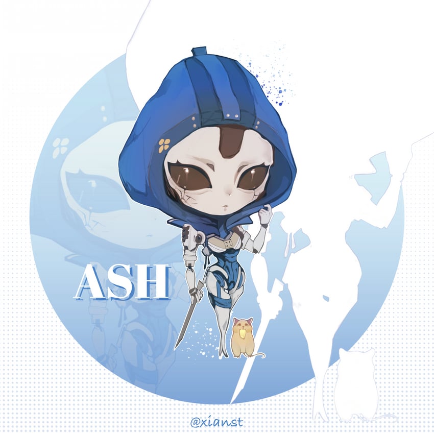 ash and ash's rat (apex legends) drawn by xianst