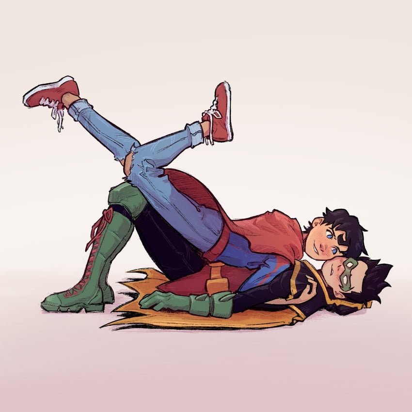 robin, damian wayne, superboy, and jonathan kent (dc comics and 1 more) drawn by gabrl_art