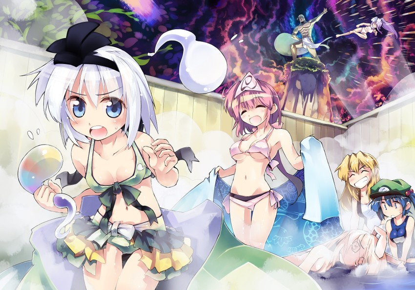 kirisame marisa, izayoi sakuya, konpaku youmu, reisen udongein inaba, saigyouji yuyuko, and 2 more (touhou) drawn by nanaroku_(fortress76)