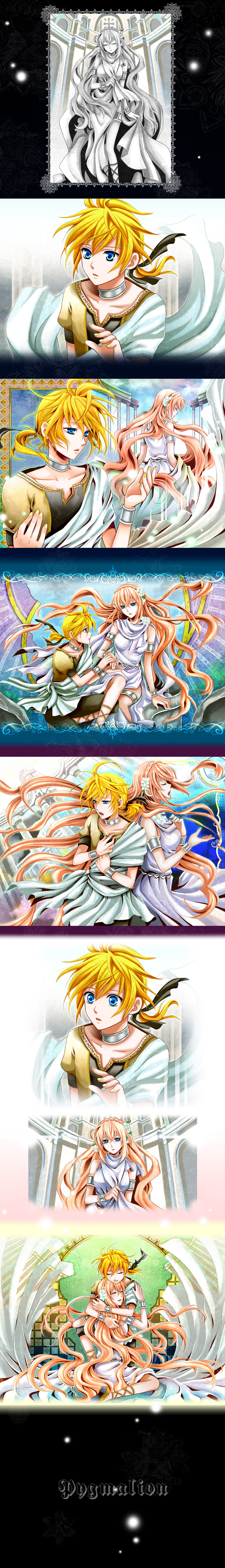 kagamine len and megurine luka (vocaloid) drawn by wool_(kurokrkr)