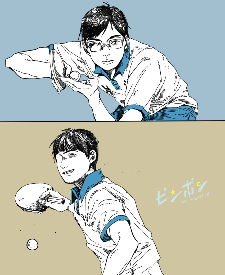 tsukimoto makoto and hoshino yutaka (ping pong) drawn by celandine