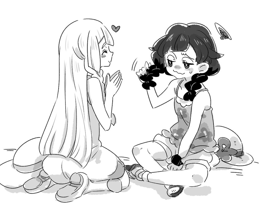 lillie and selene (pokemon and 1 more) drawn by amagaeru_(amapippi052525)