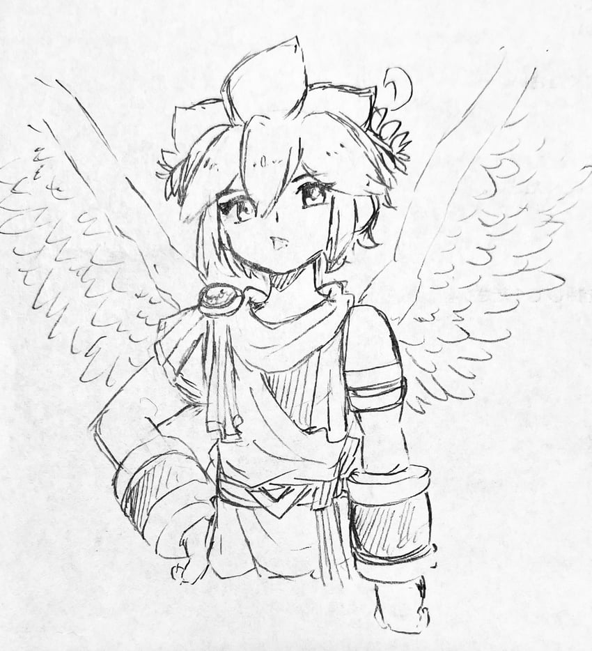 dark pit (kid icarus and 1 more) drawn by waffuum