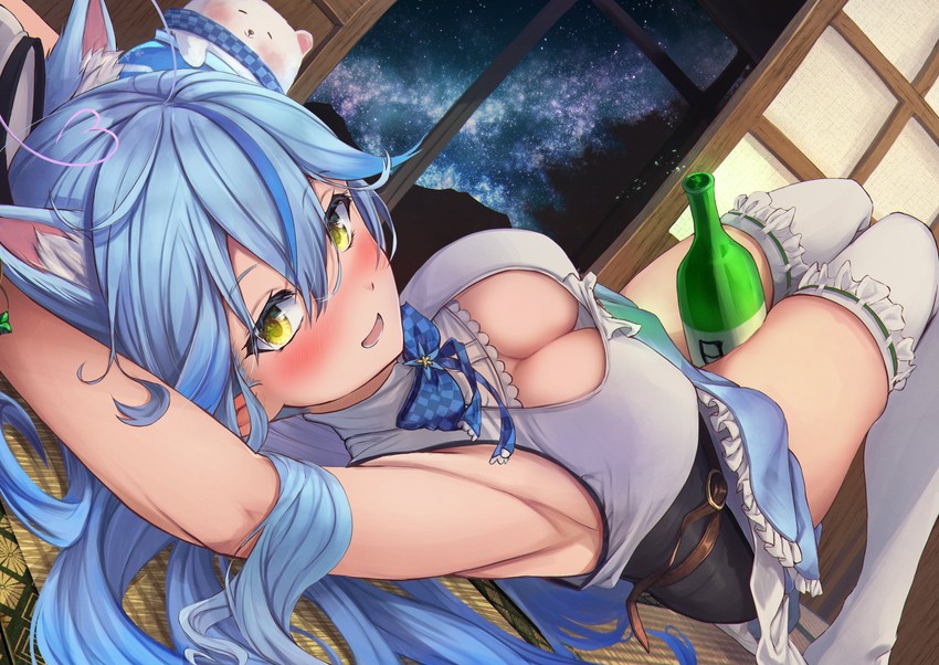 yukihana lamy and daifuku (hololive) drawn by amane_sora