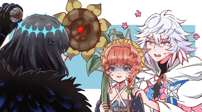 oberon, merlin, and van gogh (fate and 1 more) drawn by shimogamo_(shimomo_12)